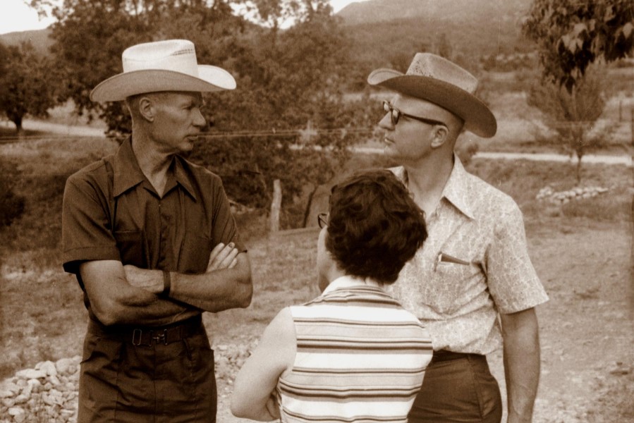 Herman, Orma, and Marco at  the family gathering for Grossmama's funeral, Ewald's farm near Ruidoso Downs, July 1972